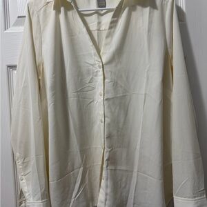H&M Off-White Button-Up Shirt